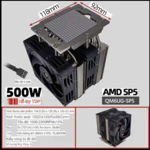 Tản nhiệt khí AMD EPYC / Socket SP5 / 500w tdp