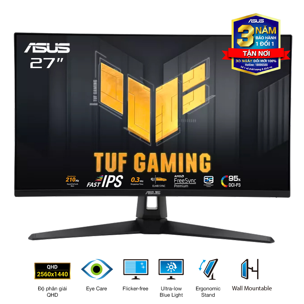 Màn Hình Gaming ASUS TUF Gaming VG27AQ5A (27 inch - IPS - 2K - 210Hz - 1ms - Speaker)