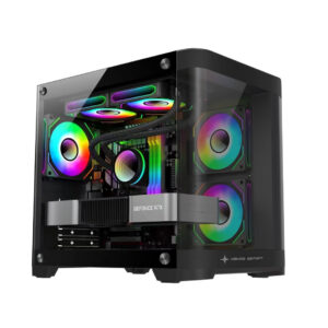 Vỏ Case Máy Tính KENOO ESPORT MK400 ( MATX, Case Bể Cá, Kính Cong) (  Màu Đen )